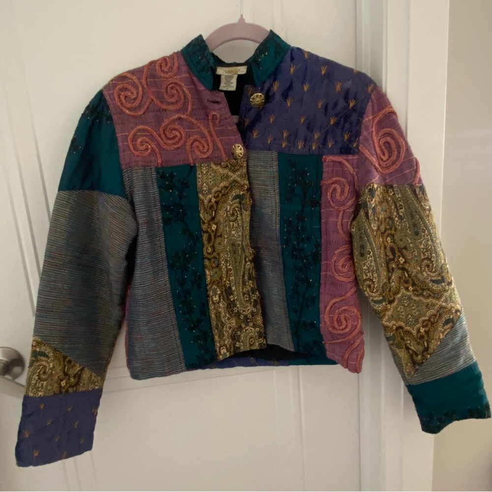Colorful Vintage Patchwork Jacket Women’s Size Small